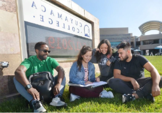 Cuyamaca students by the Marquee